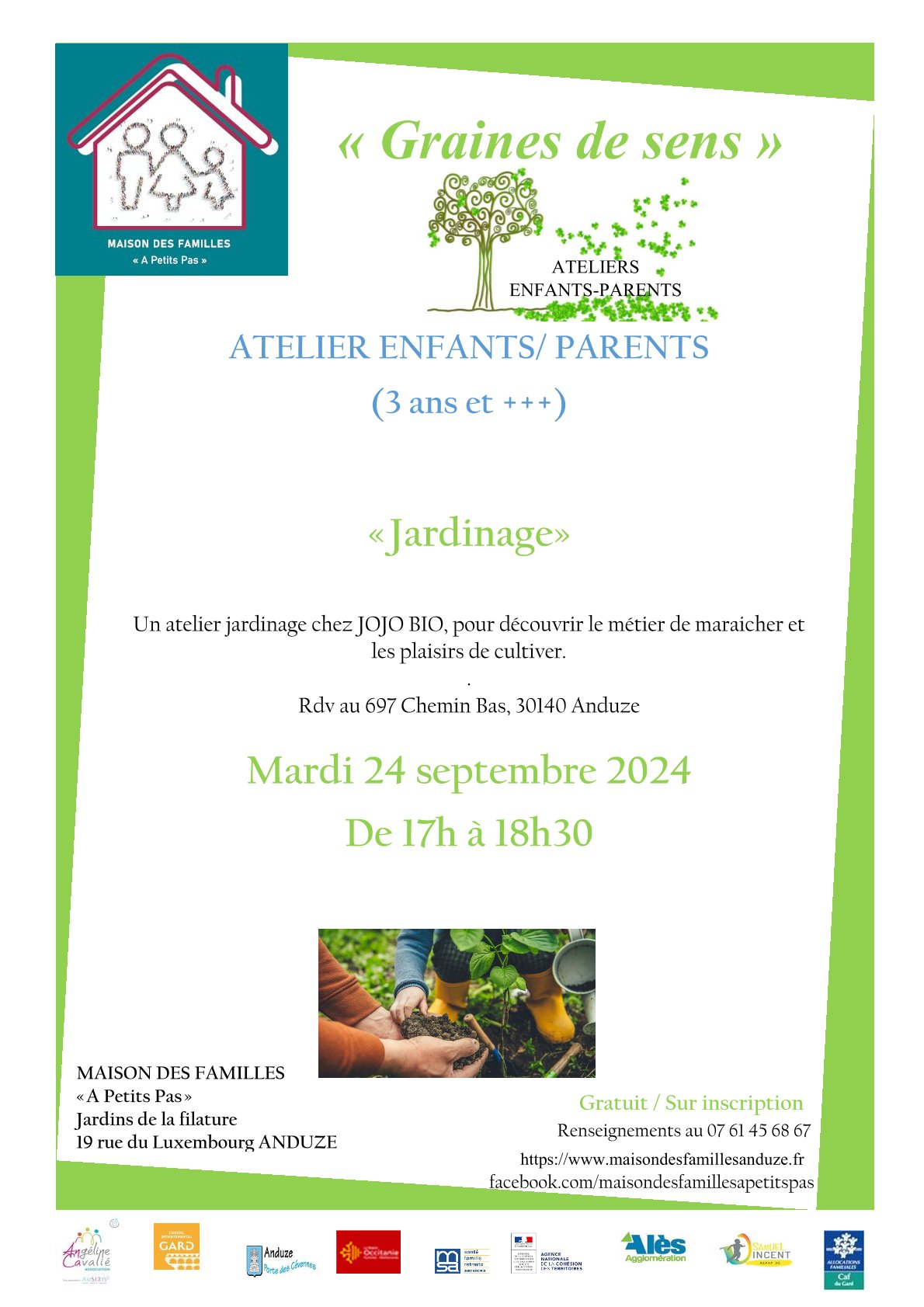 Atelier Enfants-Parents (3ans et ++) "Jardinage"