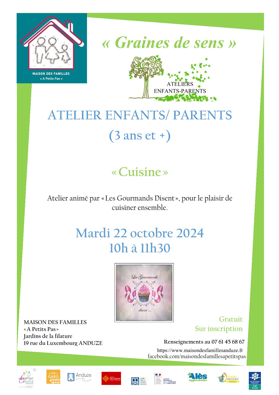 Atelier Enfant/Parent 3ans et + "cuisine"